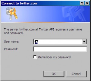 Windows Authentication Pop-up Message.