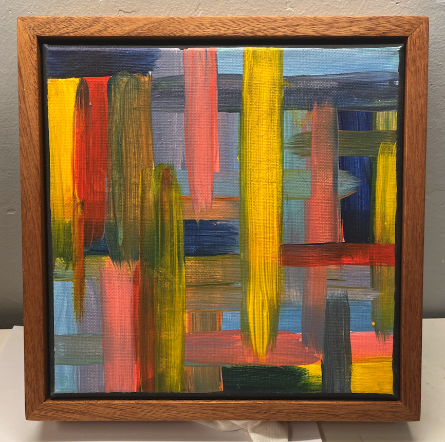 Picture frame with abstract art.